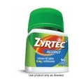 Save $10.00 On ONE (1) Adult ZYRTEC product, any variety (90ct). Excludes trial & travel sizes Details